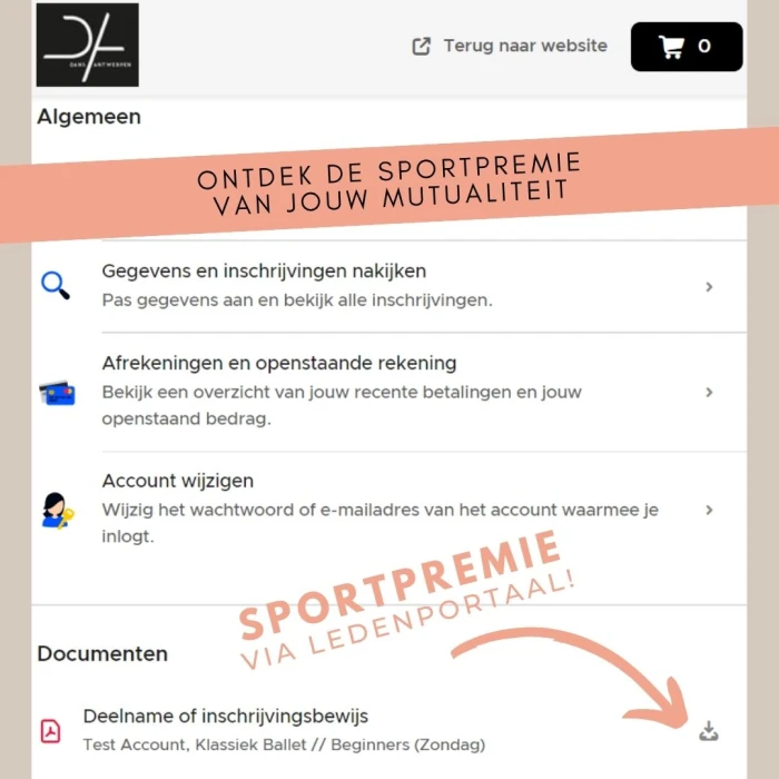 Mutualiteit bijdrage via ledenportaal